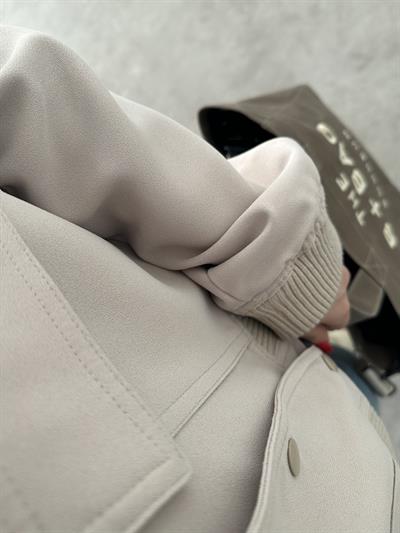 Orj. Cep Detaylı Zr. Bomber Ceket Bej