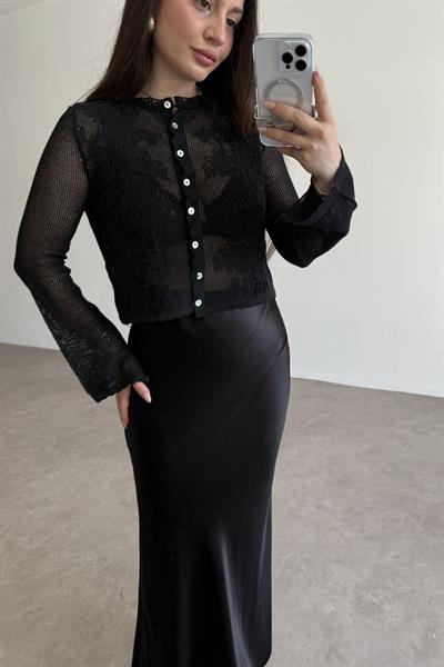 Zr Orj. Merserize Örme Bluz Siyah