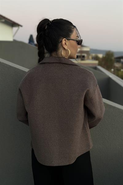 ZR Orj. Kalın Kaşe Dokulu Koyu Kahve Ceket