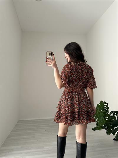 ZR Orj. Şifon Çiçekli Elbise