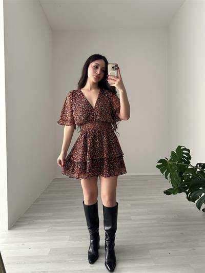 ZR Orj. Şifon Çiçekli Elbise