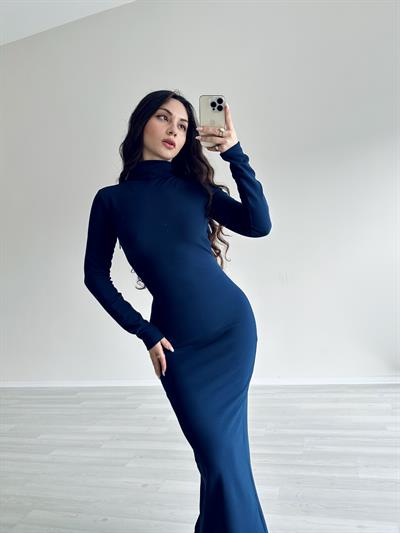 ZR Orj. SIRTI BURGULU MİDİ ELBİSE