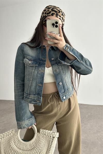Zr Regular Kesim Vintage Denim Ceket