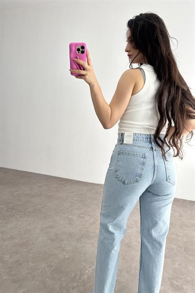 Zr Straightfit Dikişli Paça Ice Blue Jean