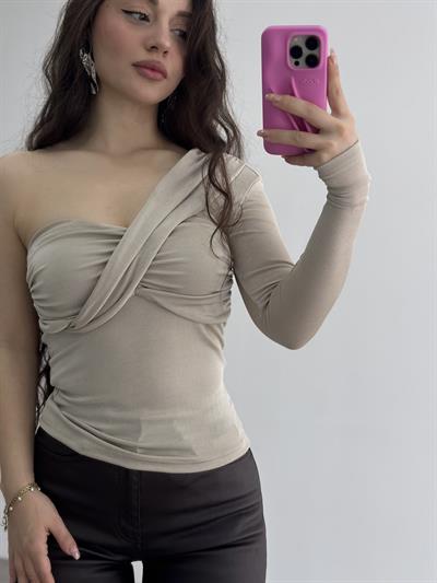 Tek Kol Drapeli Buzzy Zr.  Bluz Bej