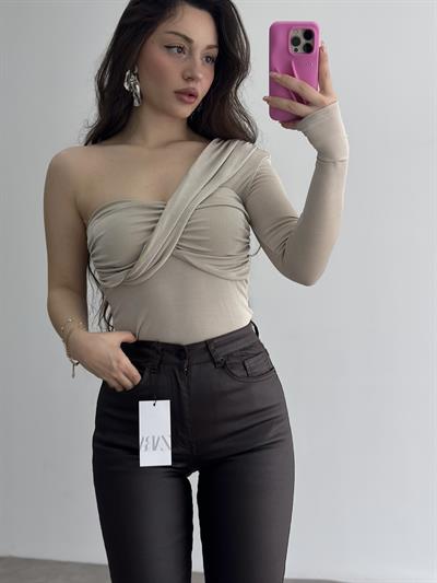 Tek Kol Drapeli Buzzy Zr.  Bluz Bej