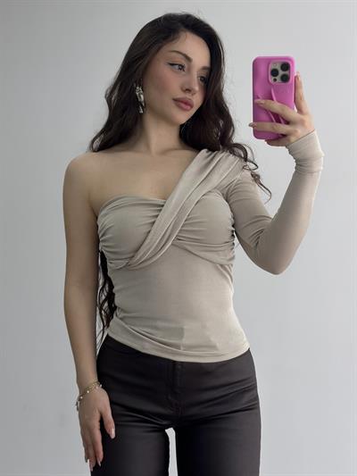 Tek Kol Drapeli Buzzy Zr.  Bluz Bej