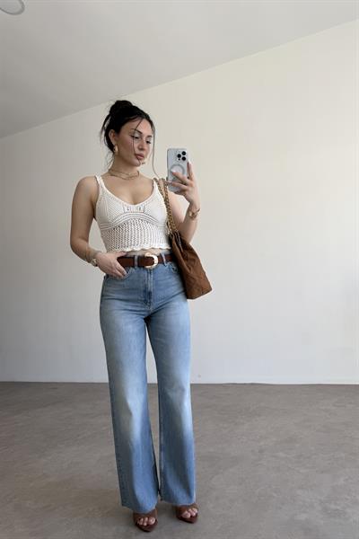 ZR Yüksek Bel Straight Fit Kesim Jean