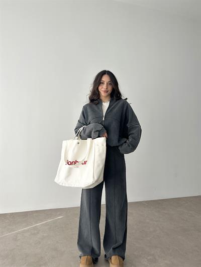 ZRA Asit Yıkama Antrasit Eşofman Takımı