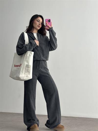 ZRA Asit Yıkama Antrasit Eşofman Takımı