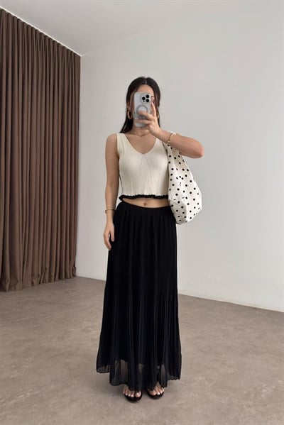 Zra Askılı Fırfırlı Triko Üst