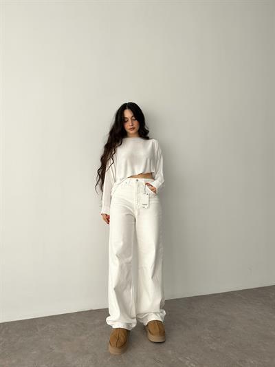 ZRA Beyaz Baggy Jean