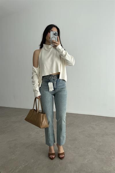 Zra Boyfit Retro Blue Jean 