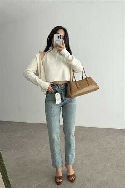 Zra Boyfit Retro Blue Jean 