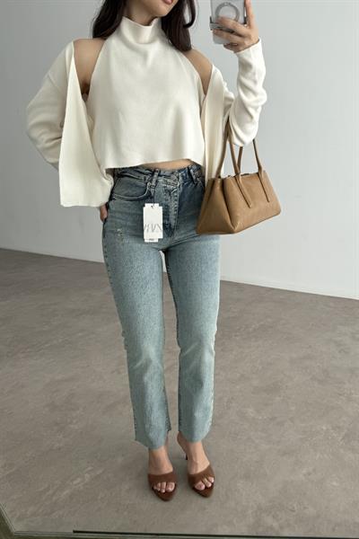 Zra Boyfit Retro Blue Jean 