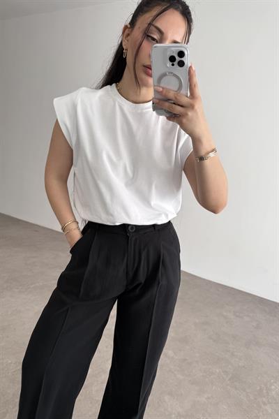 Zra Dik Kollu Basic T-shirt Beyaz