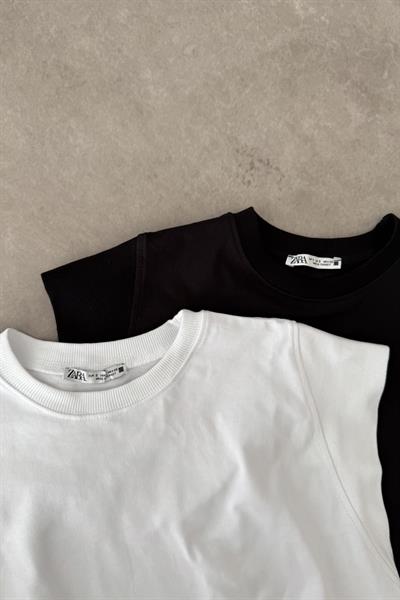 Zra Dik Kollu Basic T-shirt Beyaz