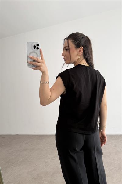 Zra Dik Kollu Basic T-shirt Siyah