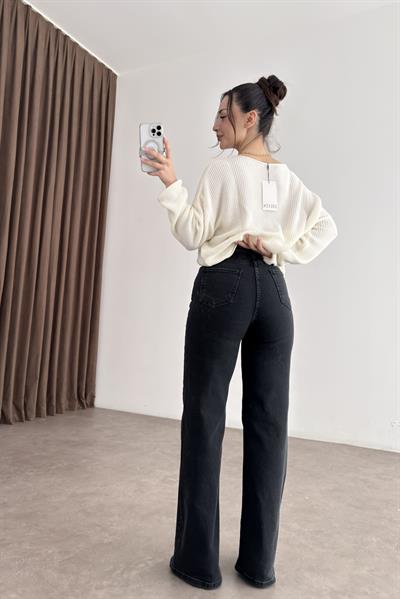 ZRA Dikişli Paça Straightleg Füme Jean 