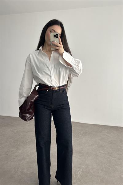 ZRA Dikişli Paça Straightleg Koyu Lacivert