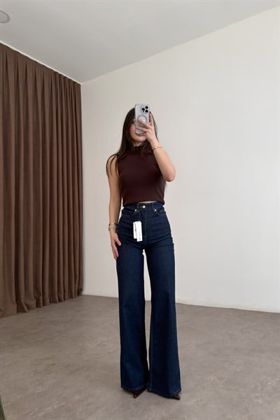 ZRA Dikişli Paça Straightleg Lacivert Jean 