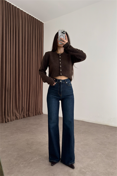 ZRA Dikişli Paça Straightleg Vintage Blue Jean 