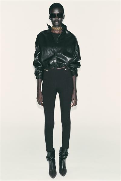 Zra Model Düğme Detaylı Premium Kalite Siyah Çelik Tayt