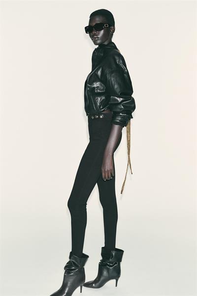 Zra Model Düğme Detaylı Premium Kalite Siyah Çelik Tayt