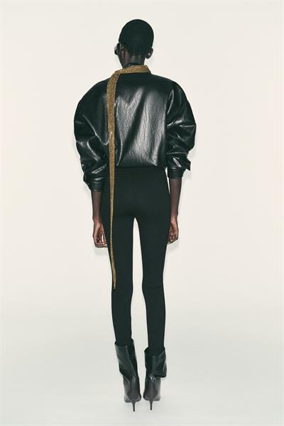 Zra Model Düğme Detaylı Premium Kalite Siyah Çelik Tayt