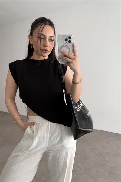 Zra Model Kolsuz Triko Bluz Black