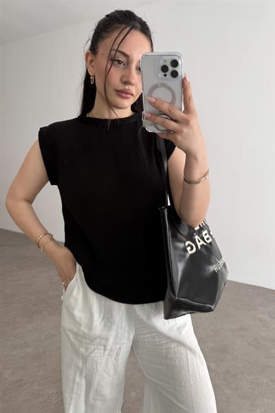 Zra Model Kolsuz Triko Bluz Black
