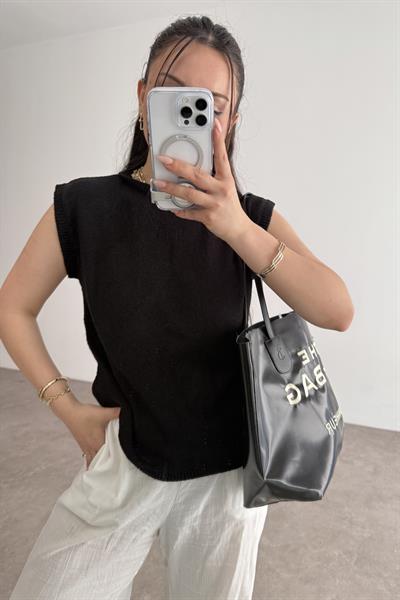 Zra Model Kolsuz Triko Bluz Black