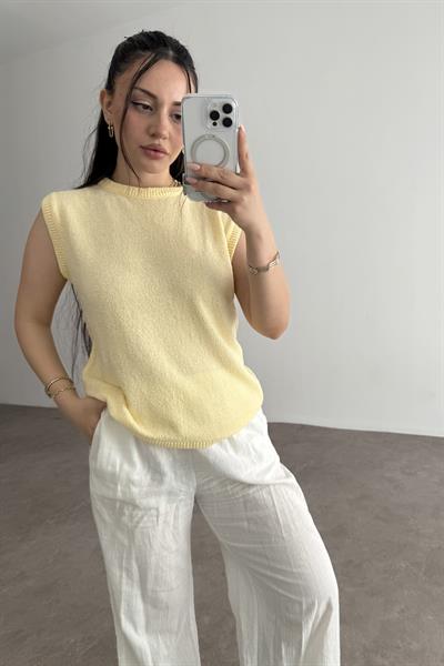 Zra Model Kolsuz Triko Bluz Yellow