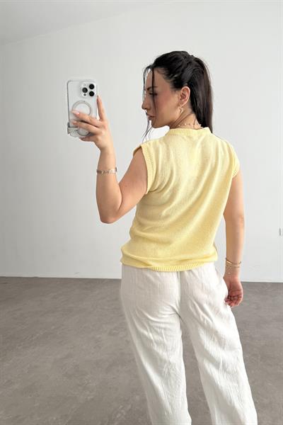 Zra Model Kolsuz Triko Bluz Yellow