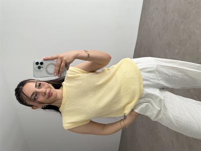 Zra Model Kolsuz Triko Bluz Yellow