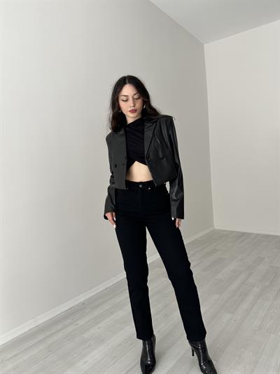 ZRA Likralı Mom Jean Siyah