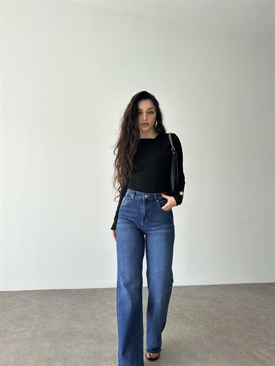 ZRA Likralı Straigtleg Jean Dark Blue