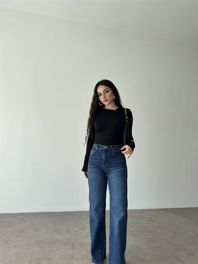 ZRA Likralı Straigtleg Jean Dark Blue