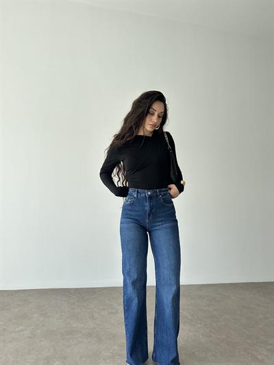 ZRA Likralı Straigtleg Jean Dark Blue