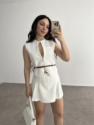 Zra model Beyaz Yelekli Takım