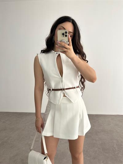 Zra model Beyaz Yelekli Takım