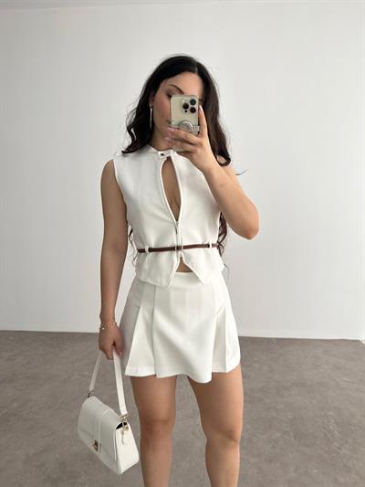 Zra model Beyaz Yelekli Takım