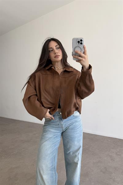 ZRA Model Kahve Bomber Süet Ceket