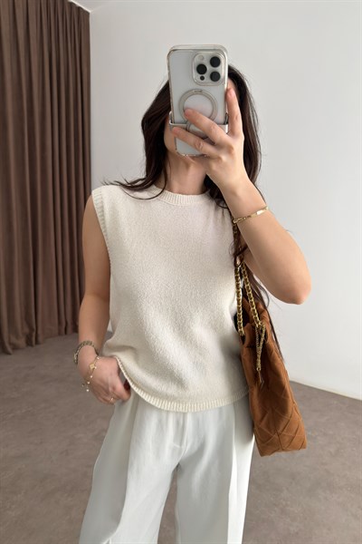 Zra Model Kolsuz Triko Bluz White