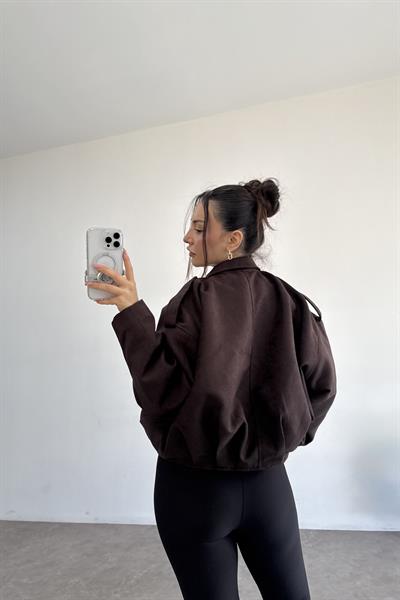 ZRA Model Premium Acı Kahve Bomber Süet Ceket