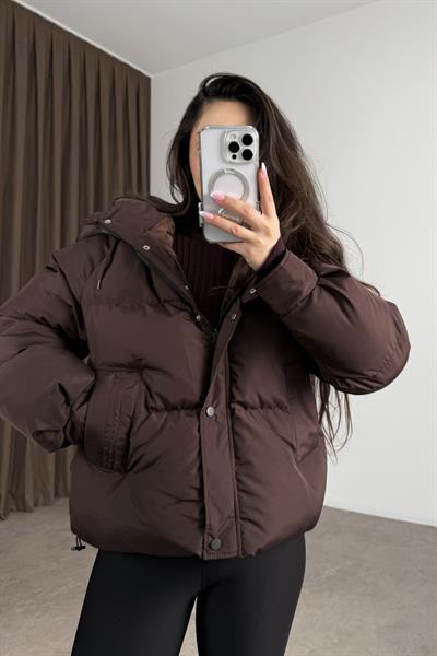 Zra Model Tasarım Kahve Şişme Mont