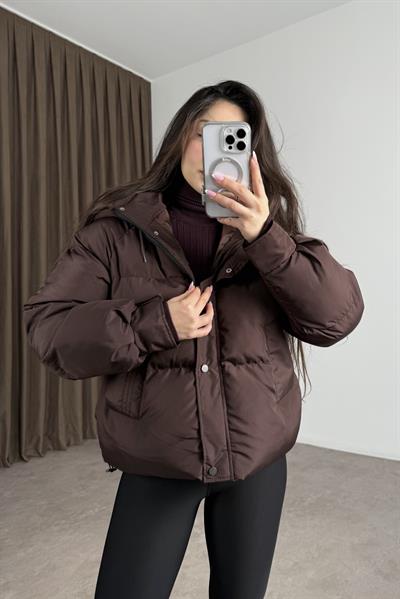 Zra Model Tasarım Kahve Şişme Mont