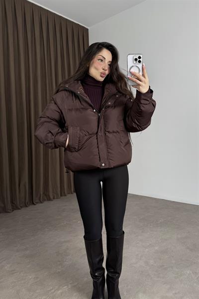 Zra Model Tasarım Kahve Şişme Mont