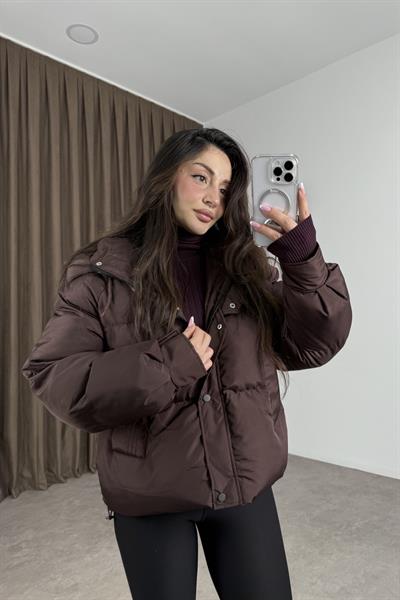 Zra Model Tasarım Kahve Şişme Mont