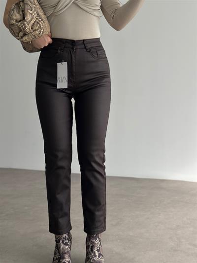 ZRA Mumlu Mom Fit Jean Acı Kahve